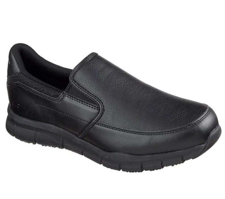 Skechers Herr Svarta Slip On - Work Relaxed Fit: Nampa - Groton Sr - Sverige (QWLBD-5730)